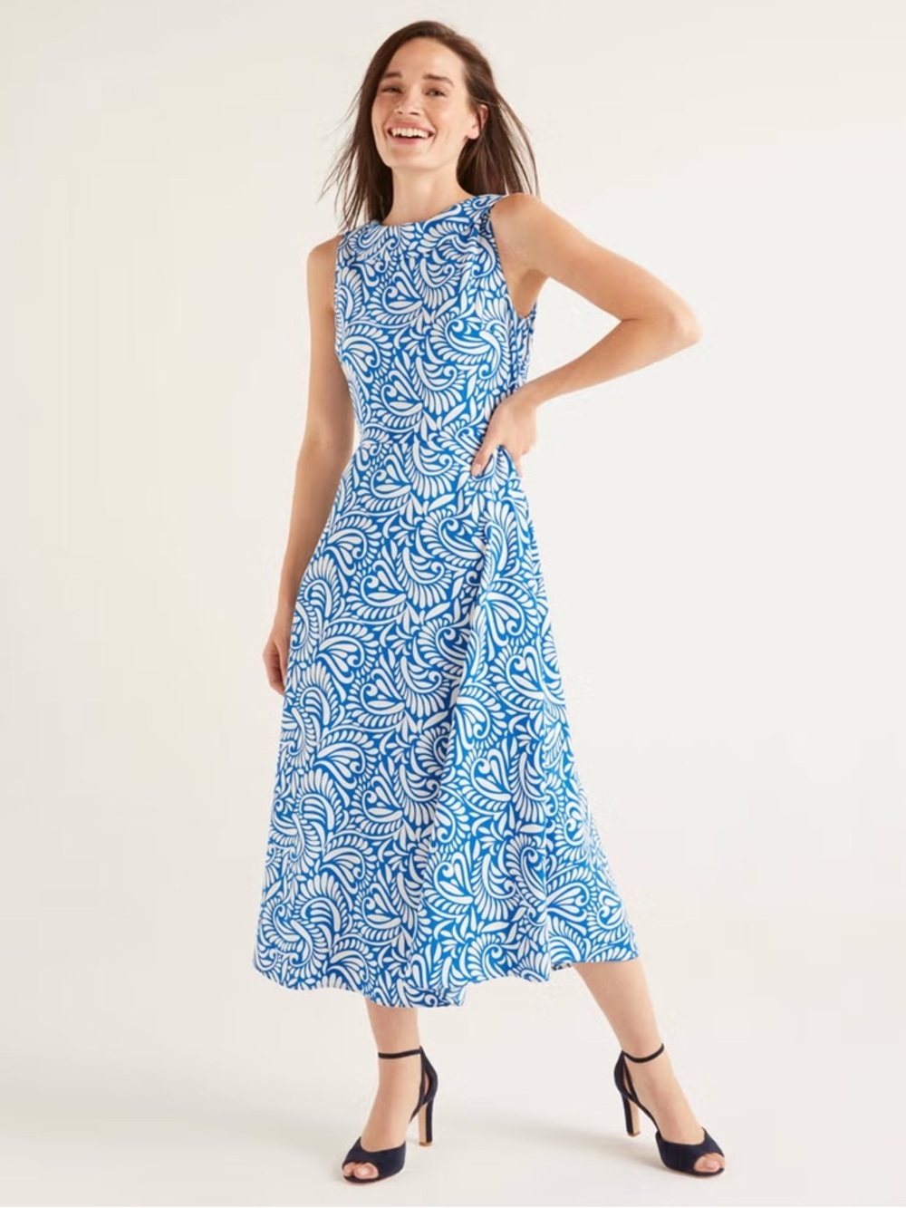NWT - Boden - Clarissa Midi Dress (Long) - Fern Swirl